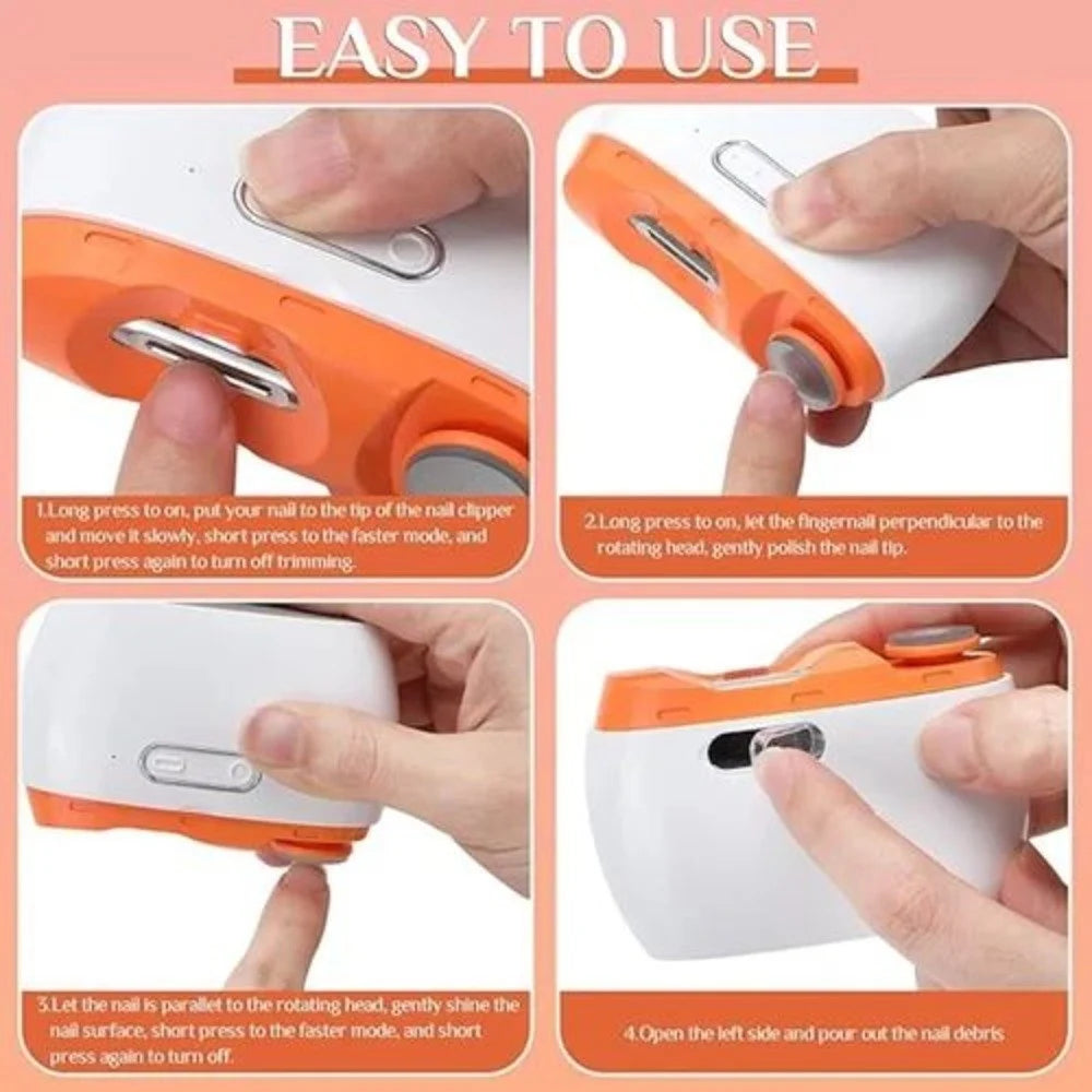 2 In 1 Automatic Electric Nail Clipper Baby Nail Trimmer Rechargeable Nail Clipper Nail Cutter